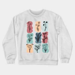 Line Art Floral Crewneck Sweatshirt